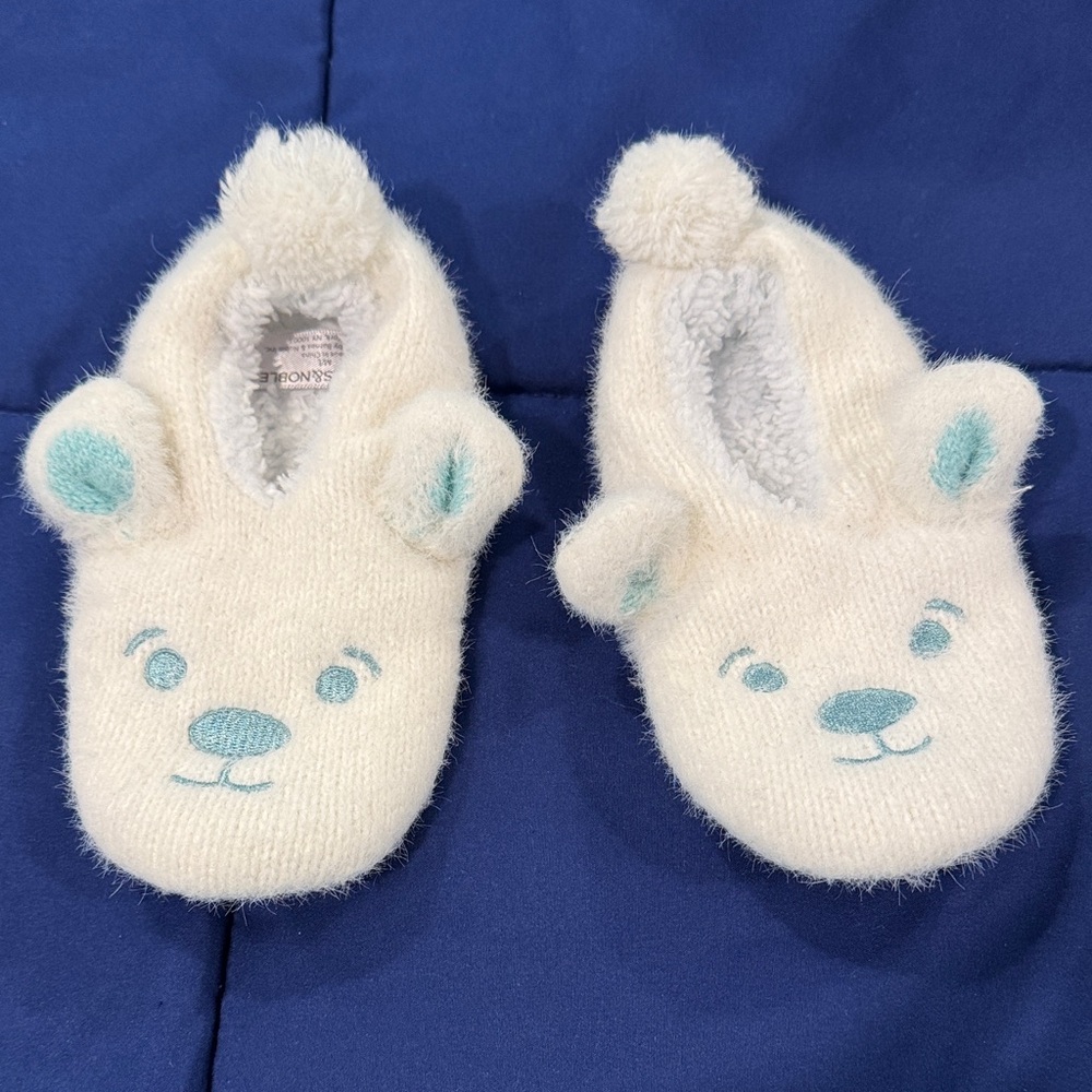 Cute Bear Face Toddler Slippers